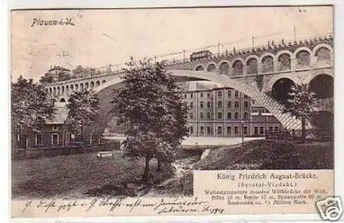 33766 Ak Plauen König Friedrich August Brücke 1905