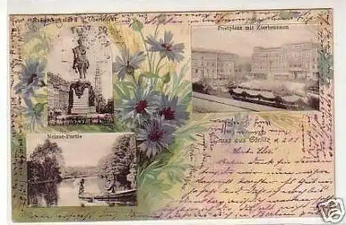 33415 Blumen Ak Gruss aus Görlitz 1902