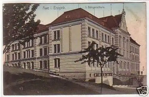 33794 Ak Aue im Erzgebirge I. Bürgerschule 1906