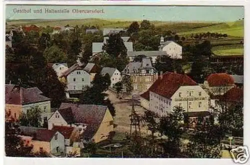 32533 Ak Gasthof und Haltestelle Obercarsdorf 1913