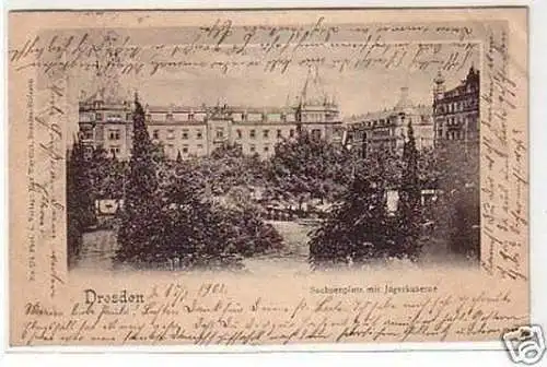 16430 Ak Dresden Sachsenplatz mit Jägerkaserne 1903