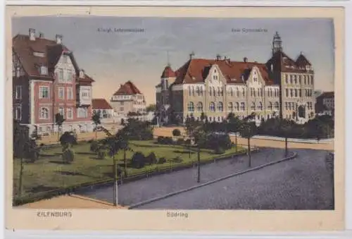 96344 Ak Eilenburg Südring mit kgl. Lehrerseminar, Real-Gymnasium 1917