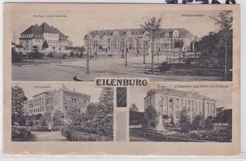 96478 Mehrbild Ak Eilenburg Schreckerstraße, Volksschule usw. 1918