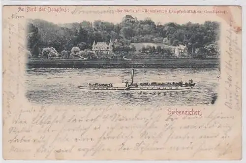 97961 Ak Siebeneichen bei Meißen an Bord des Dampfer 1906