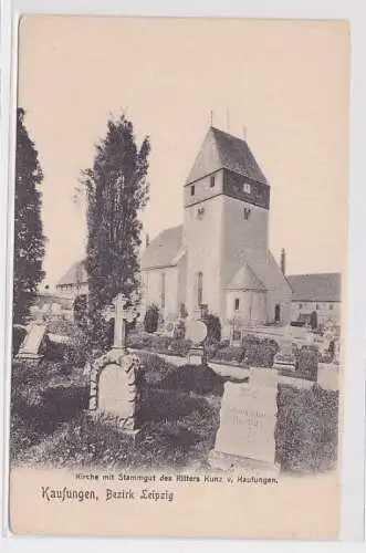 98028 Ak Kaufungen Bezirk Leipzig Kirche mit Stammgut d. Ritters Kunz v. Kaufung