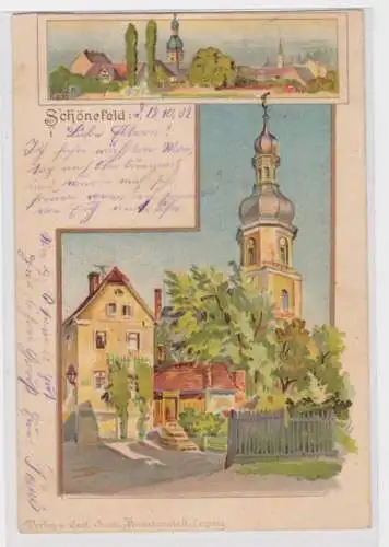 98365 Ak Lithographie Schönefeld Kirche 1902