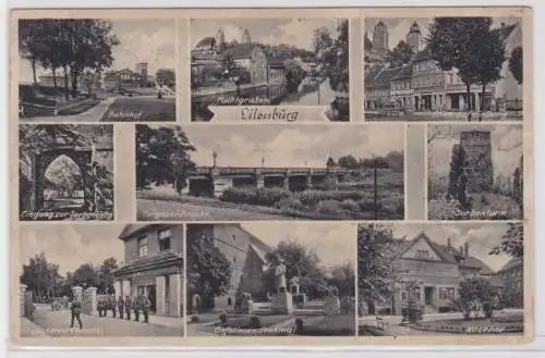 95883 Mehrbild Ak Eilenburg Kaserne, Bahnhof, Denkmal usw. um 1940