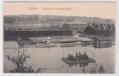 95177 Ak Döbeln Gondelteich im Bürgergarten um 1920