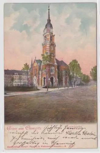 95525 Ak Gruss aus Chemnitz St. Lucaskirche 1903