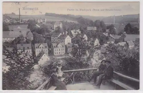 95274 Ak Mittweida Partie im Stadtpark Blick auf Neudörfchen 1916