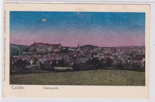 94256 Lunakarte Nr. 14785 Colditz Totalansicht mit Schloss und Kirche