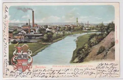 95037 Ak Zwickau Blick auf die Stadt von der Reinsdorfer Höhe 1902