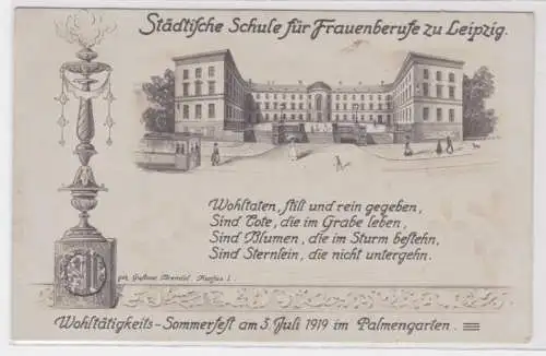 89487 Ak Städtische Schule für Frauenberufe zu Leipzig 1919