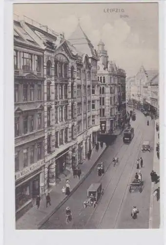 88458 Ak Leipzig Brühl mit Verkehr und Geschäften um 1910