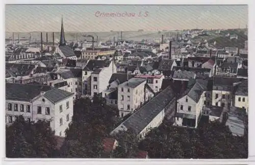 89024 Ak Blick über Crimmitschau in Sachsen Panoramaansicht um 1920