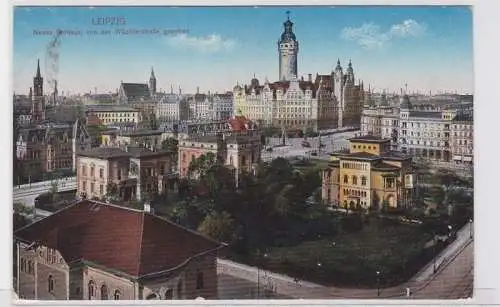 86527 AK Leipzig Neues Rathaus, von der Wächterstraße gesehen 1917