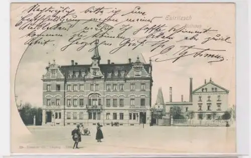 77219 Ak Eutritzsch Rathaus mit Post und Polizeiwache 1905