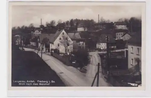 80841 Ak Langenau bei Freiberg in Sachsen Blick nach dem Bahnhof 1934