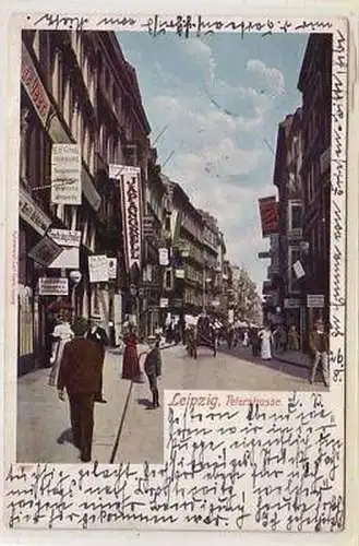 8/17 Ak Leipzig Petersstraße zur Messe 1900