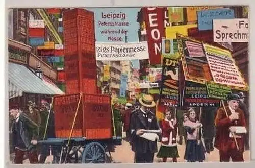 8/9 Ak Leipzig Petersstraße während der Messe um 1920