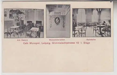 70631 Mehrbild Ak Leipzig Café Monopol Grimmaischestrasse 10, 1912