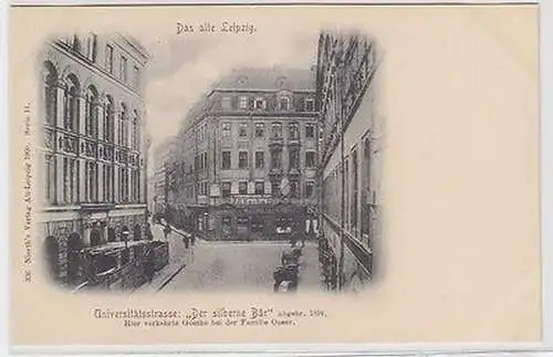 63436 Ak Leipzig Universitätsstraße "Der silberne Bär" abgebrochen im Jahre 1894