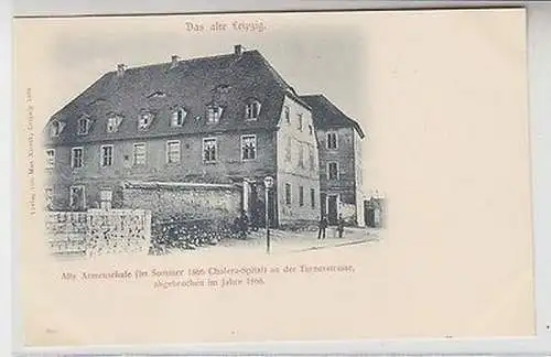 63408 Ak Leipzig alte Armenschule an der Turnerschule abgebrochen 1868