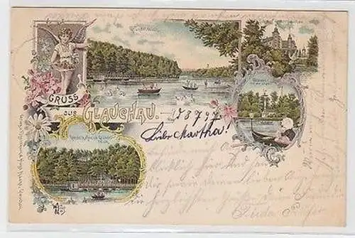 63107 Ak Lithographie Gruss aus Glauchau 1897