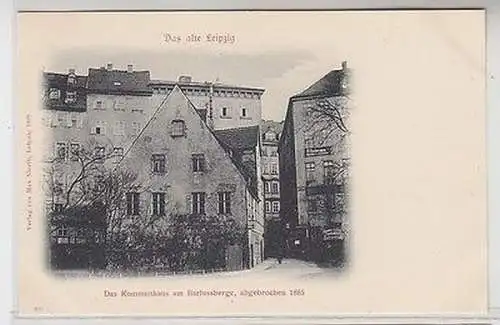 62195 Ak Leipzig Das Kommunhaus am Barfussberge abgebrochen im Jahre 1885