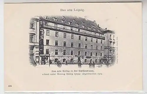 62173 Ak Leipzig das rote Kolleg in der Goethestraße abgebrochen im Jahre 1904