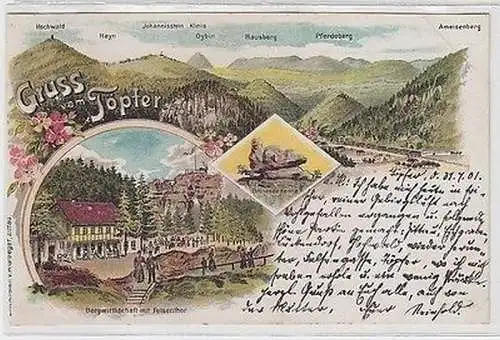 62389 Ak Lithographie Gruß vom Töpfer Bergwirtschaft 1901