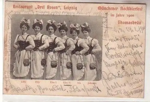 60536 Ak Leipzig Restaurant "Drei Rosen" Münchener Bockbierfest 1900