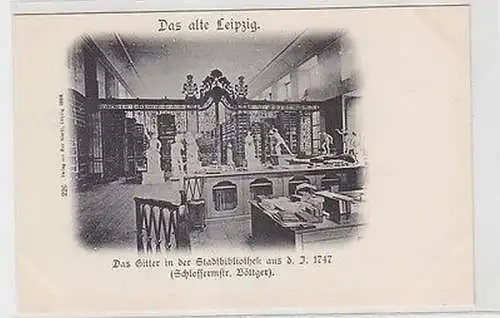 61350 Ak Leipzig das Gitter in der Stadtbibliothek aus dem Jahre 1747