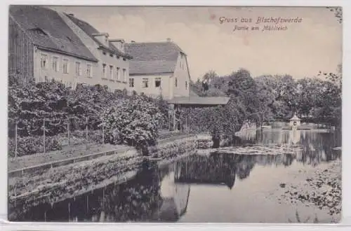 57895 Ak Gruss aus Bischofswerda Partie am Mühlteich 1926