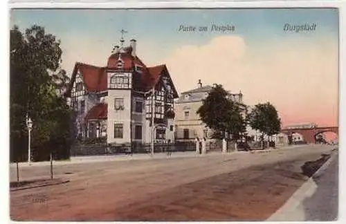 40830 Ak Burgstädt Partie am Postplatz 1911