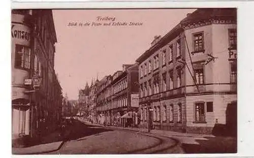 40827 Ak Freiberg Ecke Post- & Erbische Straße um 1910