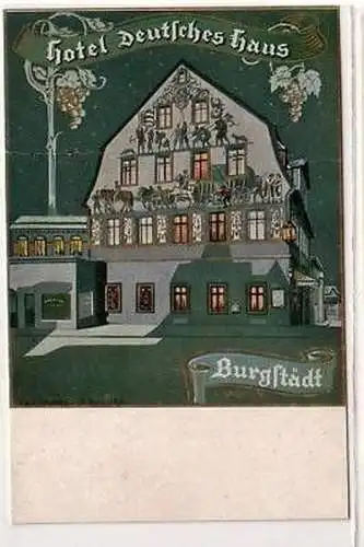 40744 Ak Burgstädt Hotel deutsches Haus um 1920