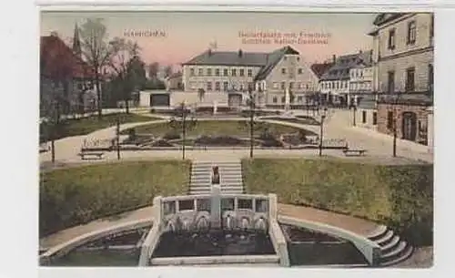 38299 Ak Hainichen Gellertplatz mit Denkmal 1912