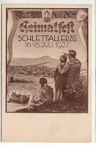 38531 Ak Heimatfest Schlettau im Erzgebirge Juli 1927