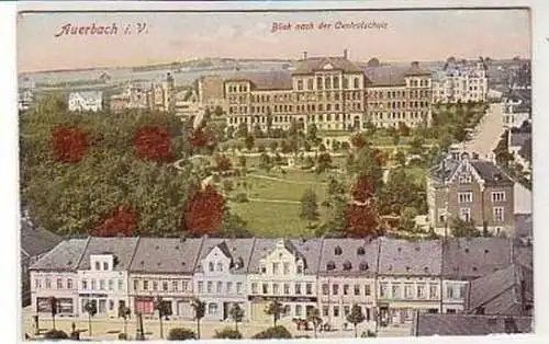 37398 Ak Auerbach Blick nach der Centralschule um 1910