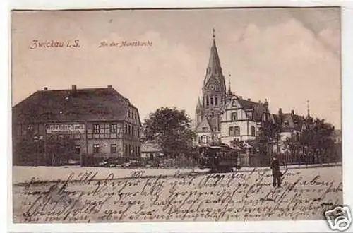 33568 Ak Zwickau in Sachsen an der Moritzkirche 1905