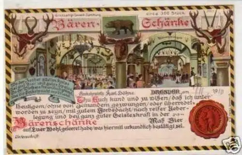 34434 Ak Bärenschänke Dresden 1910