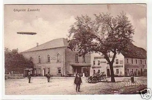 31284 Ak ERbgericht Laussnitz mit Zeppelin um 1920