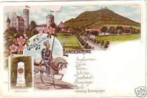 27791 Ak Lithographie Gruss von der Landeskrone 1904