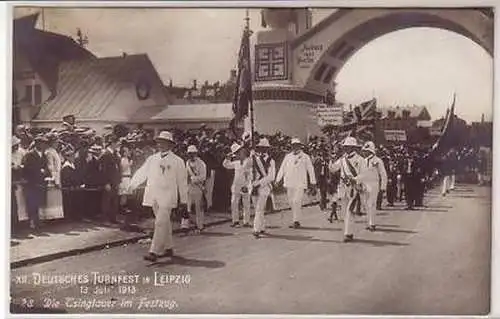 26/80 Ak Leipzig Turnfest Tsingtauer im Festzug 1913