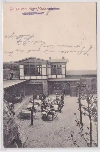 26940 AK Gruss von den Nonnenfelsen - Gastwirtschaft, Freisitz, Biergarten 1919