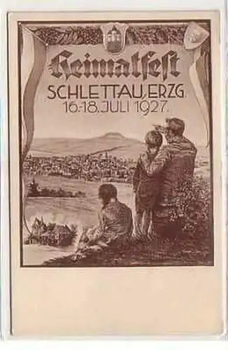 27369 Ak Heimatfest Schlettau im Erzgebirge Juli 1927