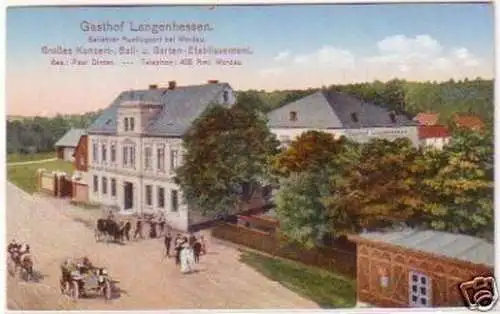 24867 Ak Gruß aus Gasthof Langenhessen bei Werdau 1910