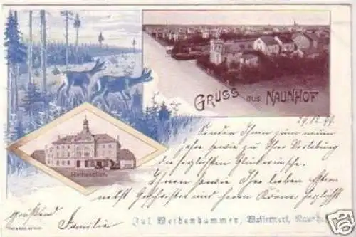 24495 Ak Gruss aus Naunhof Ratskeller 1899