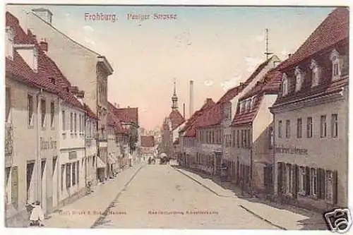 23727 Ak Frohburg Peniger Straße mit Geschäften 1907